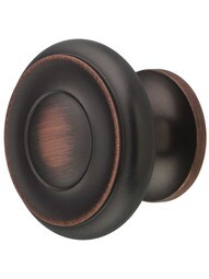 Primrose Ringed Cabinet Knob - 1 1/2 inch Diameter in Aurora Bronze.
